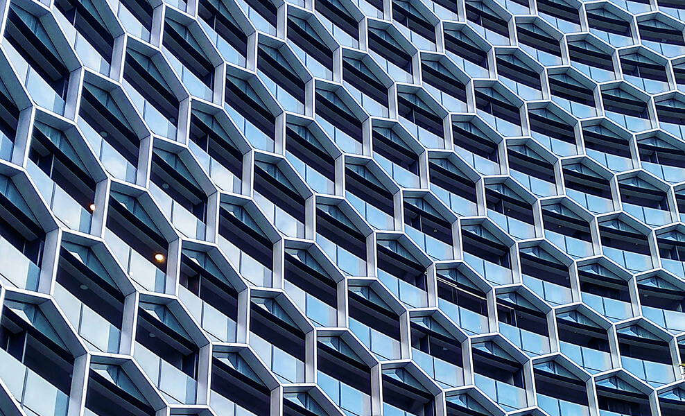 Modern Honeycomb Building Facade